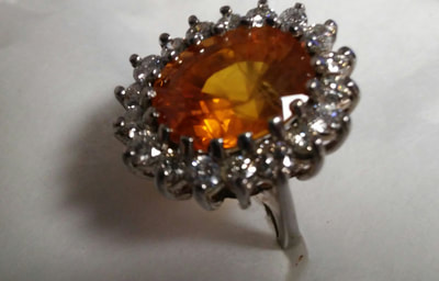 Orange Sapphire 11.67ct Oval Ring w/ Diamonds GIA Pirate Gold Coins Jewelry 4