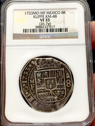 MEXICO   1733  "KLIPPE"  8 REALES  ~ NGC 35 ~ 2