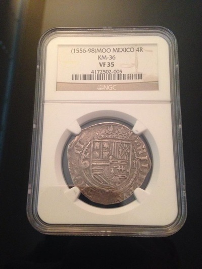MEXICO  4 REALES  1556-98  ~ NGC 35 ~ 3