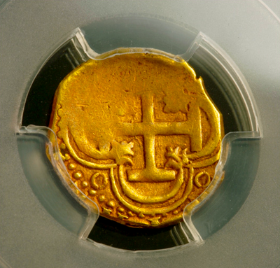 Spain 2 Escudos 1556-98  PCGS 35 5