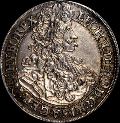 HUNGARY  LEOPOLD I  1657-1702   1/2 TALER  ~ PCGS 55 ~ 2