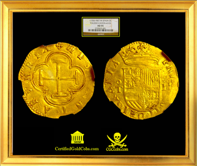 Spain 2 Escudos 1556-98 "King Philip II" NGC 55 "Toledo Mint" 4