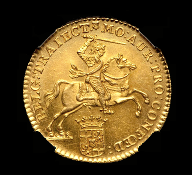 NETHERLANDS 1761 "KNIGHT RIDER" 14 GULDEN ~ NGC 63 ~