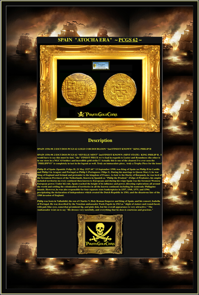 Spain 2 Escudos 1556-98 PCGS 62 Finest Known 5