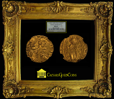 ITALY  1350-1439  DUCAT  "JESUS CHRIST"  ~ NGC 62 ~ 3