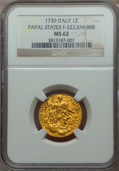 ITALY  1739  ZECCHINO  "MADONNA"  ~ NGC 62 ~ 2