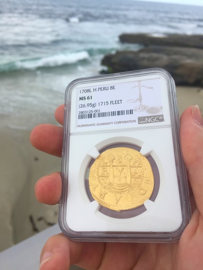 Peru 8 Escudos 1708 "1715 Fleet" NGC 61 Only 5 Known 8