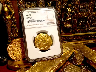 Peru 8 Escudos 1747 "La Luz" NGC 50 6