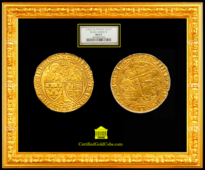 FRANCE 1422 GOLD HENRY VI of England Salut d'or MS63 NGC FINEST KNOWN NGC! 3