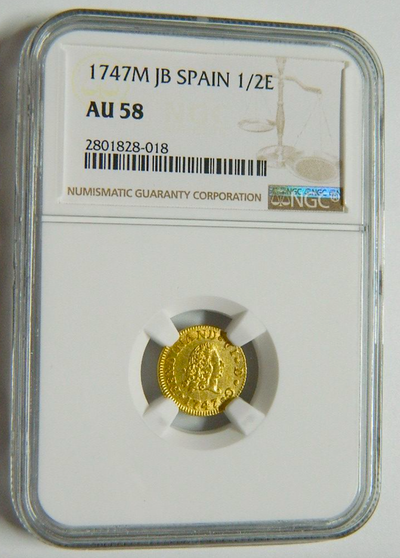 Spain 1/2 Escudo 1747 "King Ferdinand VI" NGC 58 7