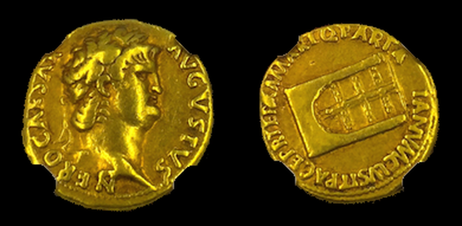 ROMAN EMPIRE "NERO" 54-68 AD ~ NGC VF 5x4 ~ "TEMPLE OF JANUS"