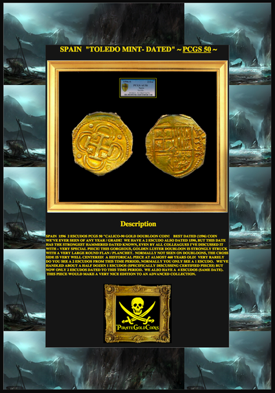 Spain 2 Escudos 1596 "Dated" PCGS 50 4