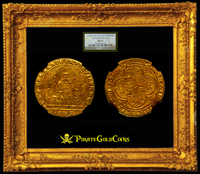 BELGIUM  1346-84  LOUIS de MALE CHAISE d'Or   ~ NGC 63 ~ 3