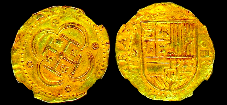 Spain 4 Escudos "King Philip II" 1556-98 NGC 58