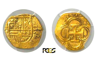 Spain 2 Escudos 1619 "Full 4 Digit Date" PCGS 62  4