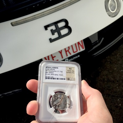 ATTICA, ATHENS  440-404 BC  TETRADRACHM ATHENA OWL  ~ NGC AU 4x5 ~ 4