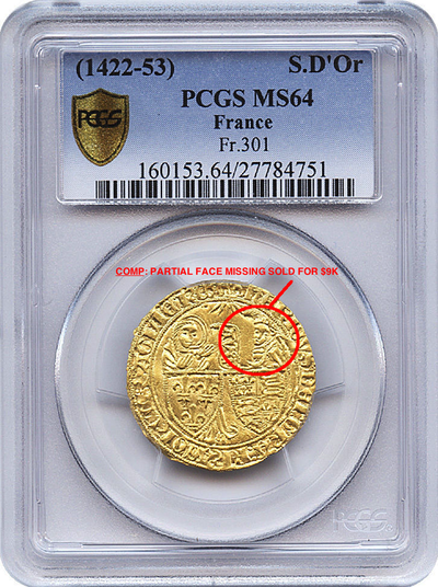 FRANCE 1422 GOLD HENRY VI of England Salut d'or MS63 NGC FINEST KNOWN NGC! 6
