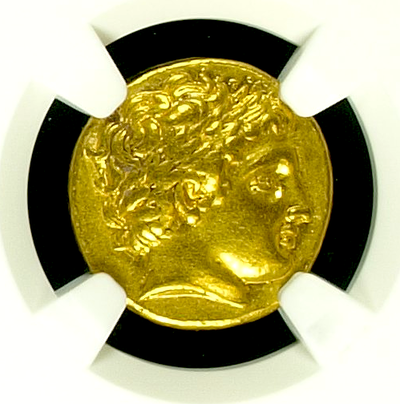 KINGDOM OF MACEDON (GREEK)  "PHILIP II"  359-336 BC ~ NGC  XF ★5 x 5 ~ ALEXANDER III STATER  ★STAR★ 5