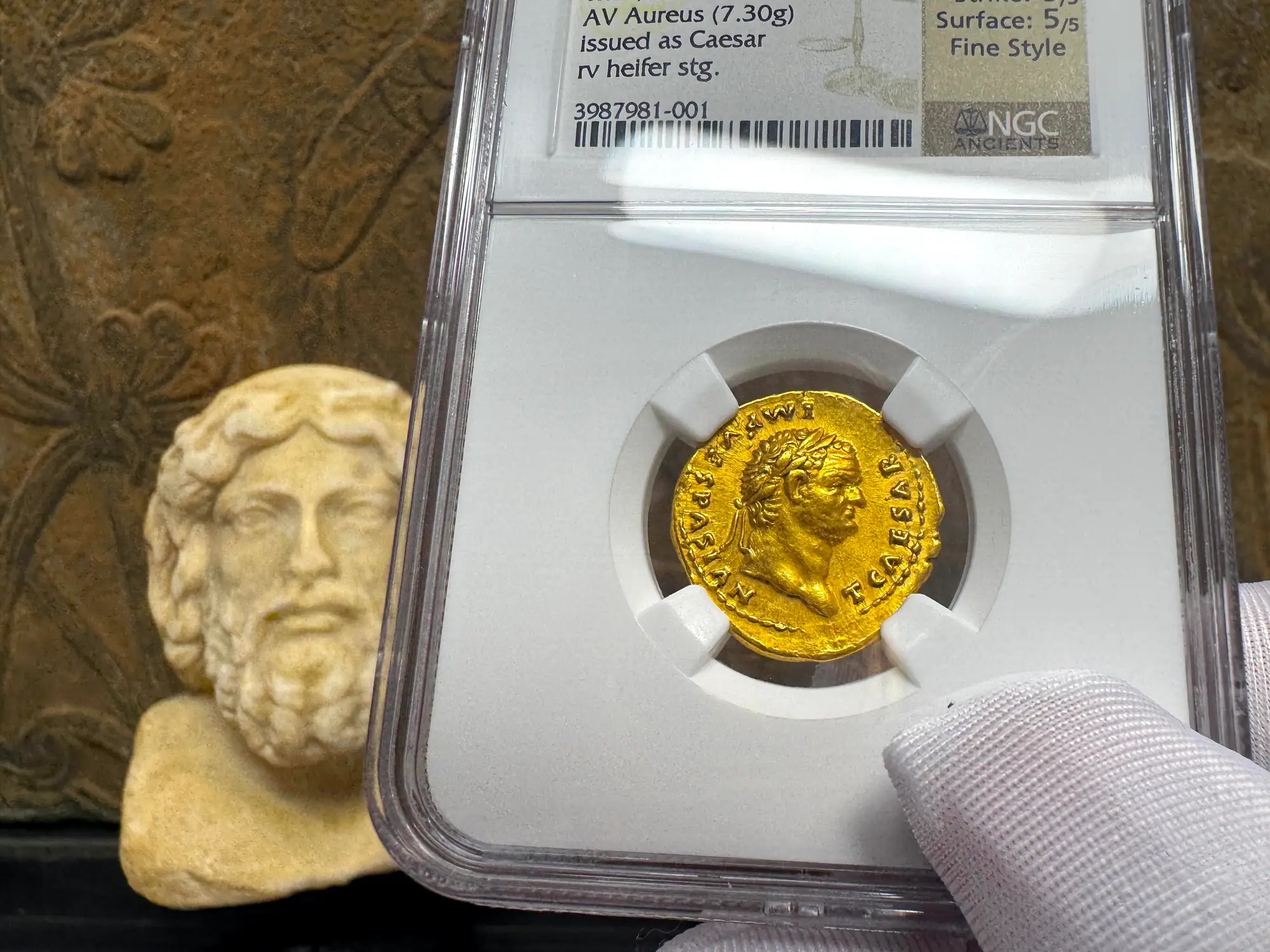 Roman Empire "Titus" 79AD NGC AU 5x5 Fine Style 11