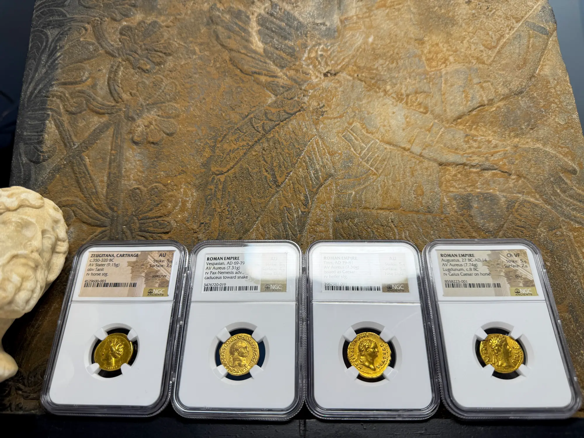 Roman Empire "Titus" 79AD NGC AU 5x5 Fine Style 17