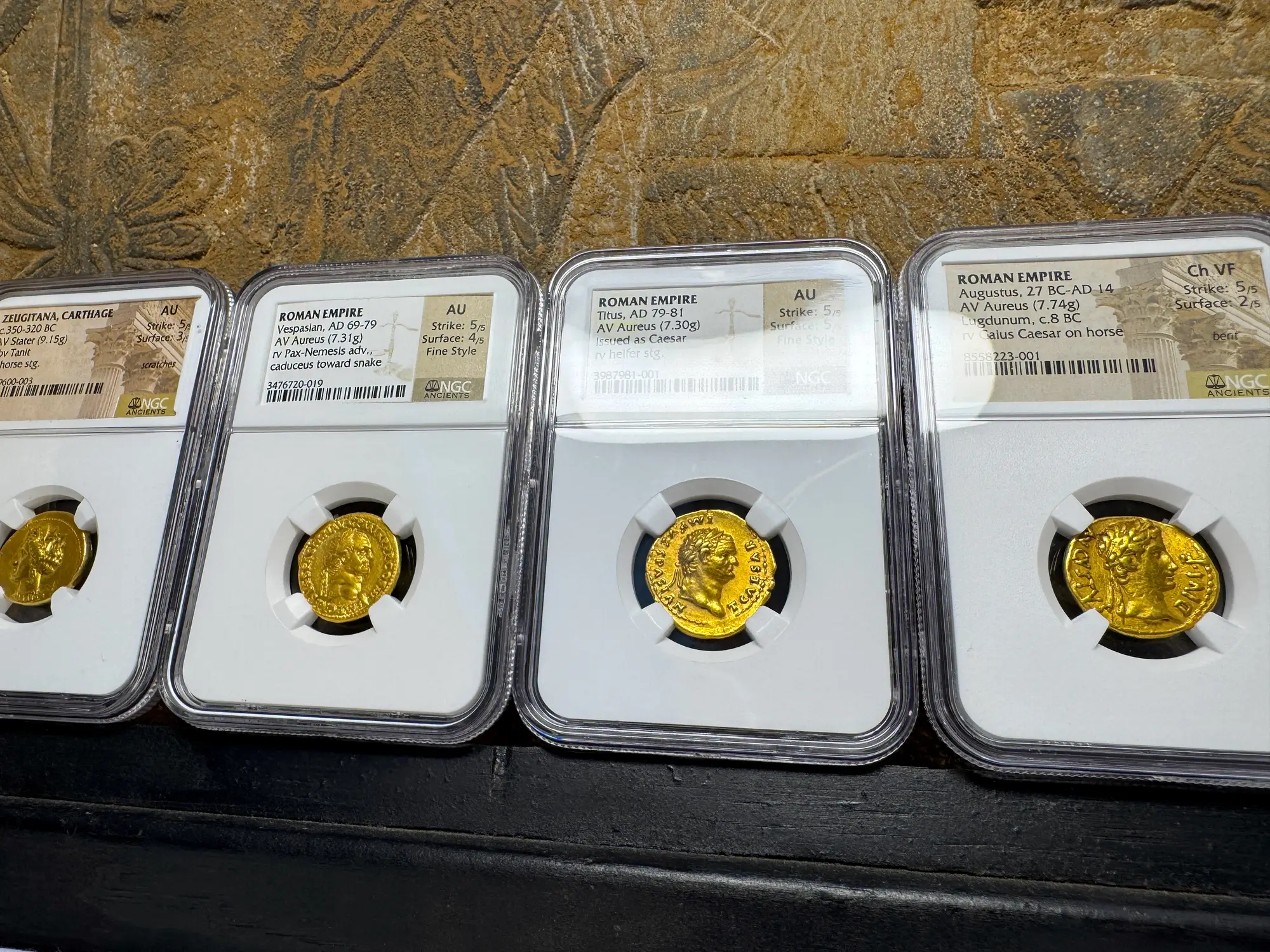 Roman Empire "Titus" 79AD NGC AU 5x5 Fine Style 21