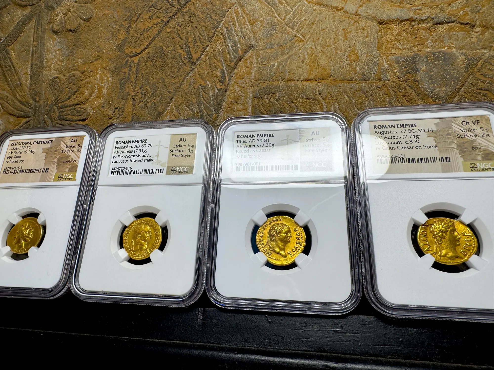 Roman Empire "Titus" 79AD NGC AU 5x5 Fine Style 22