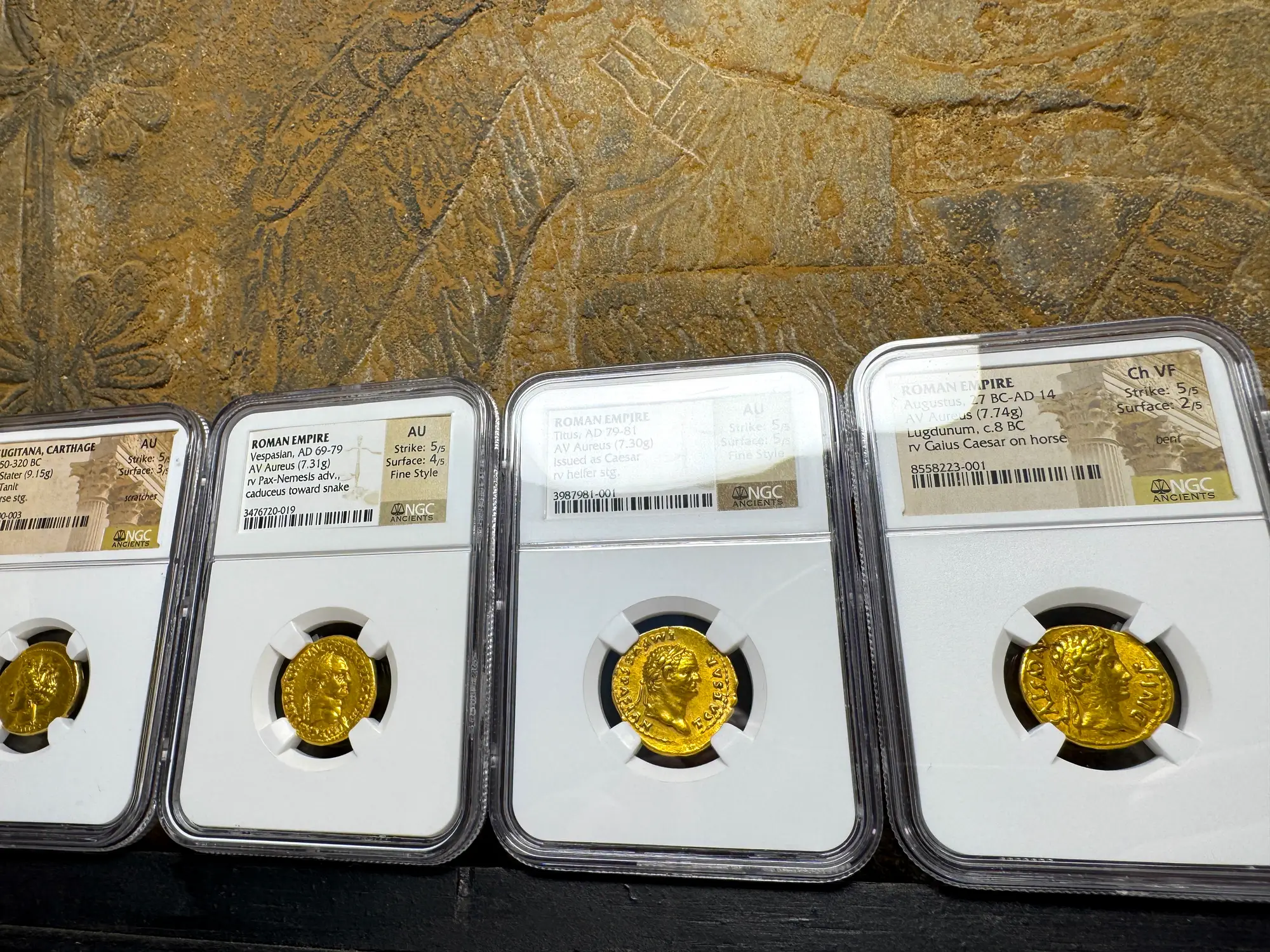 Roman Empire "Titus" 79AD NGC AU 5x5 Fine Style 24