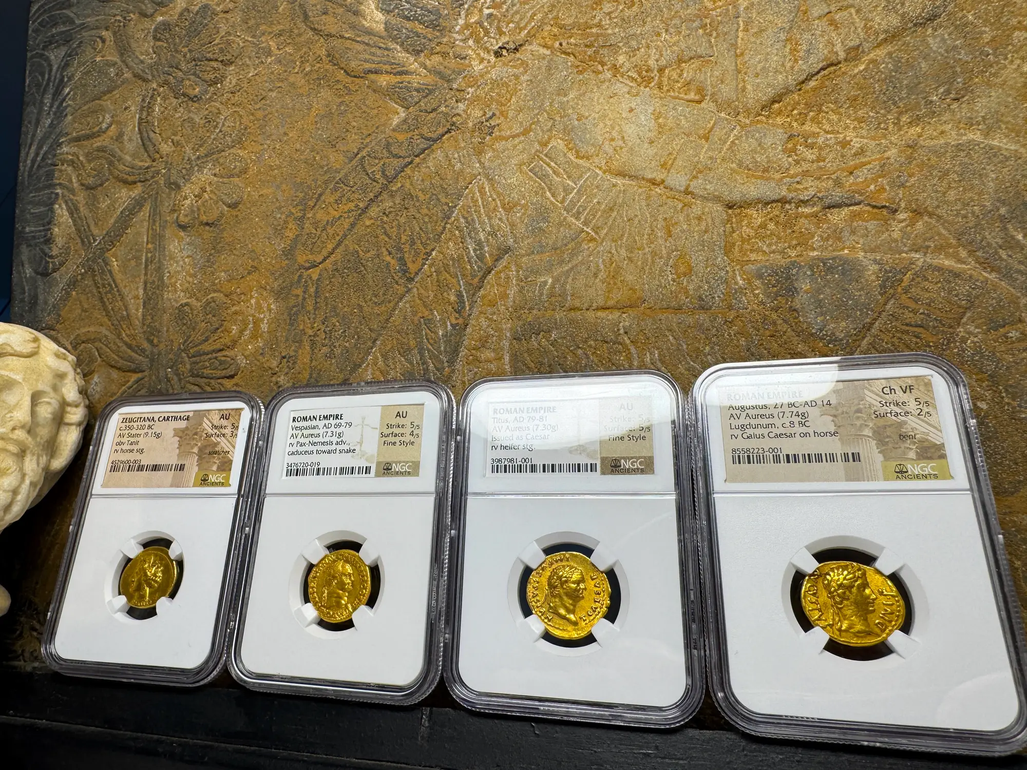 Roman Empire "Titus" 79AD NGC AU 5x5 Fine Style 25