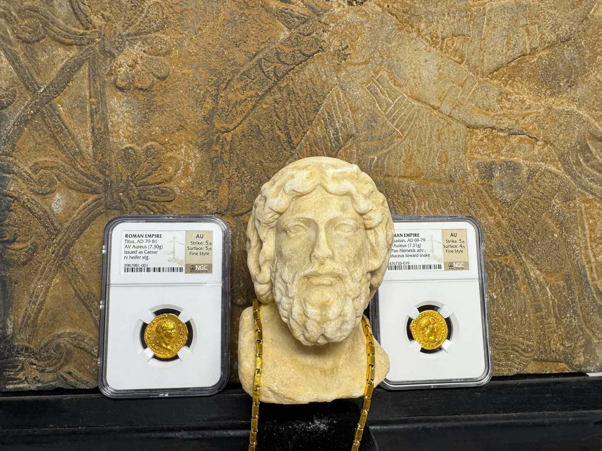 Roman Empire "Titus" 79AD NGC AU 5x5 Fine Style 27