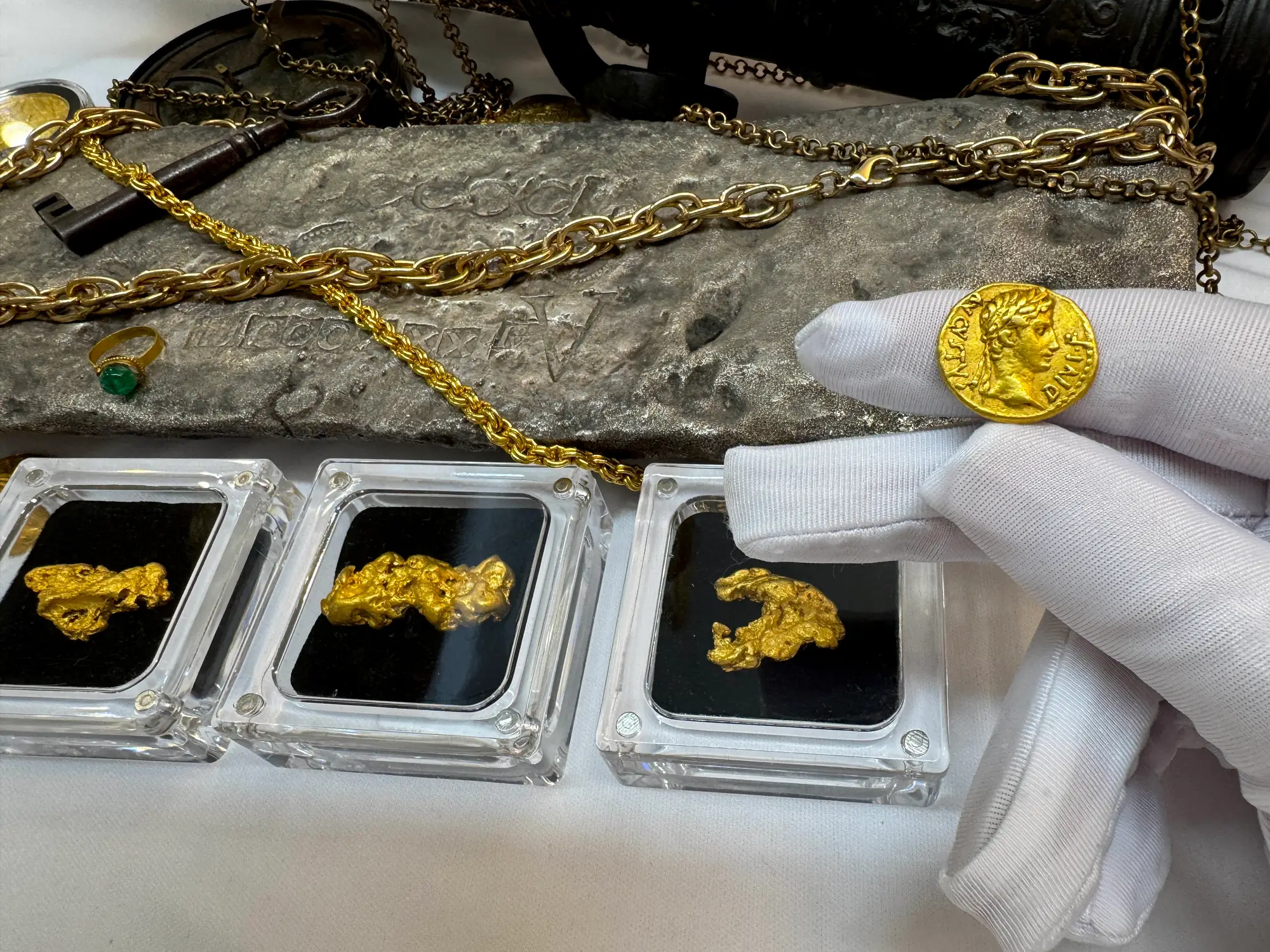 Roman Empire "Augustus" 14BC NGC CH VF 5x2  19