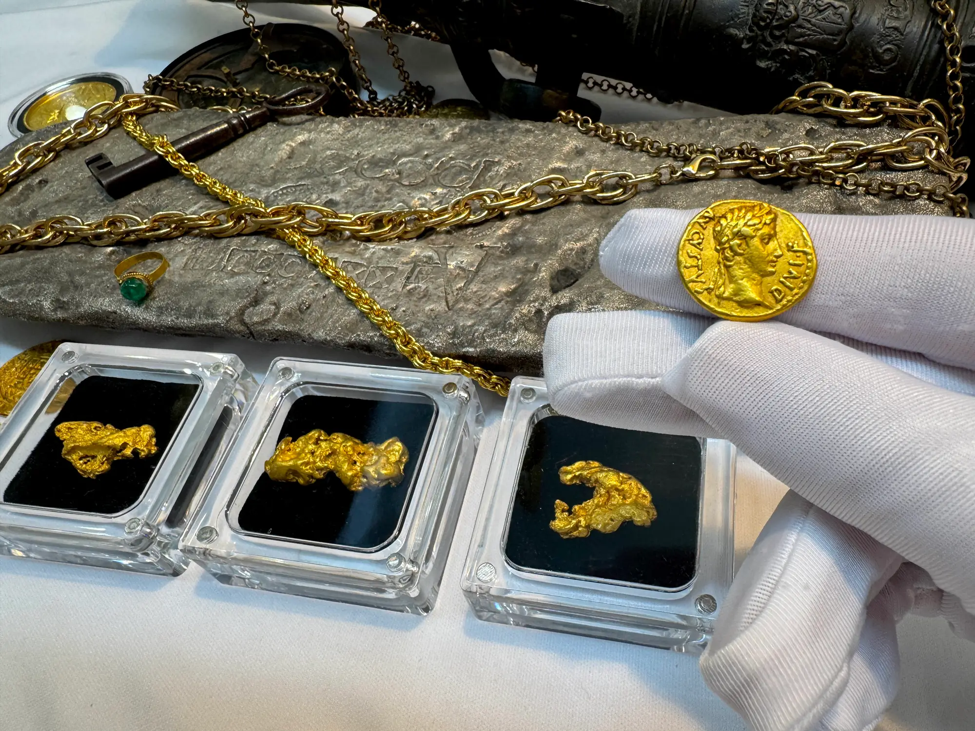 Roman Empire "Augustus" 14BC NGC CH VF 5x2  21