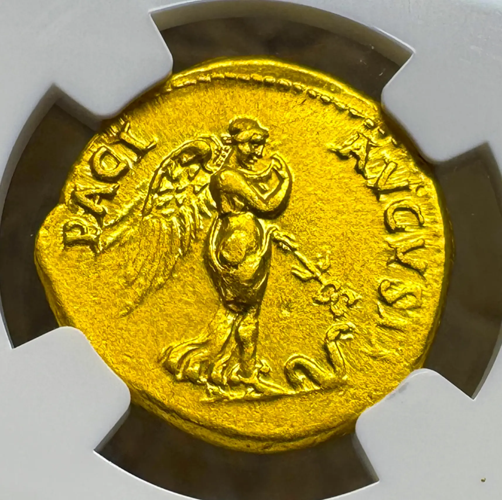 Roman Empire "Vespasian" 10th Caesar NGC AU 5x4 Fine Style