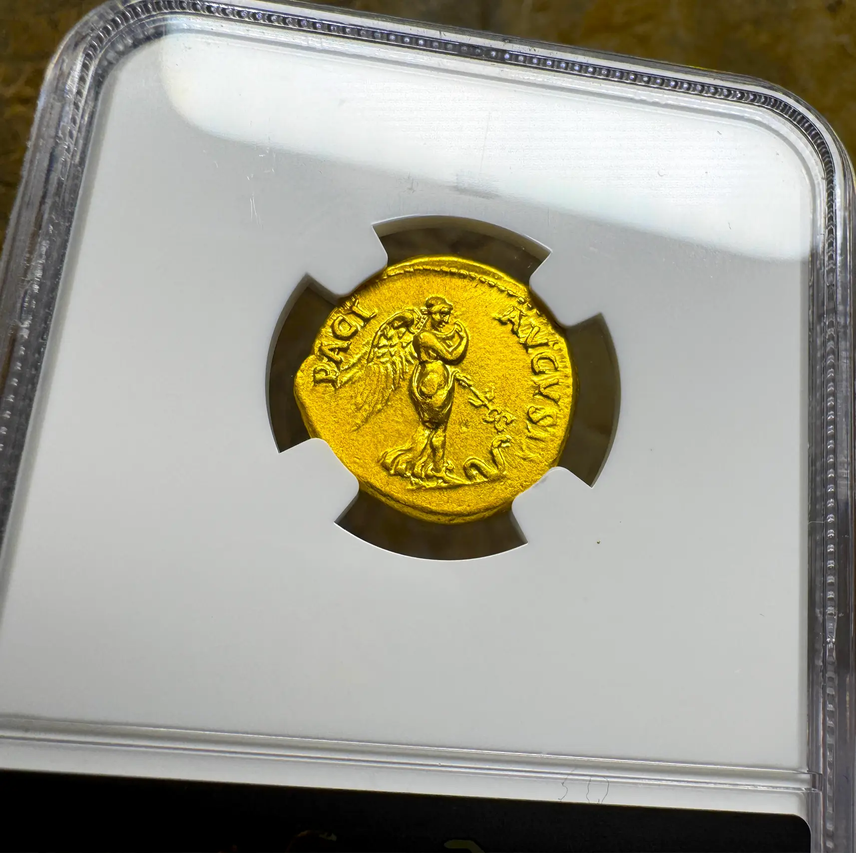 Roman Empire "Vespasian" 10th Caesar NGC AU 5x4 Fine Style 4