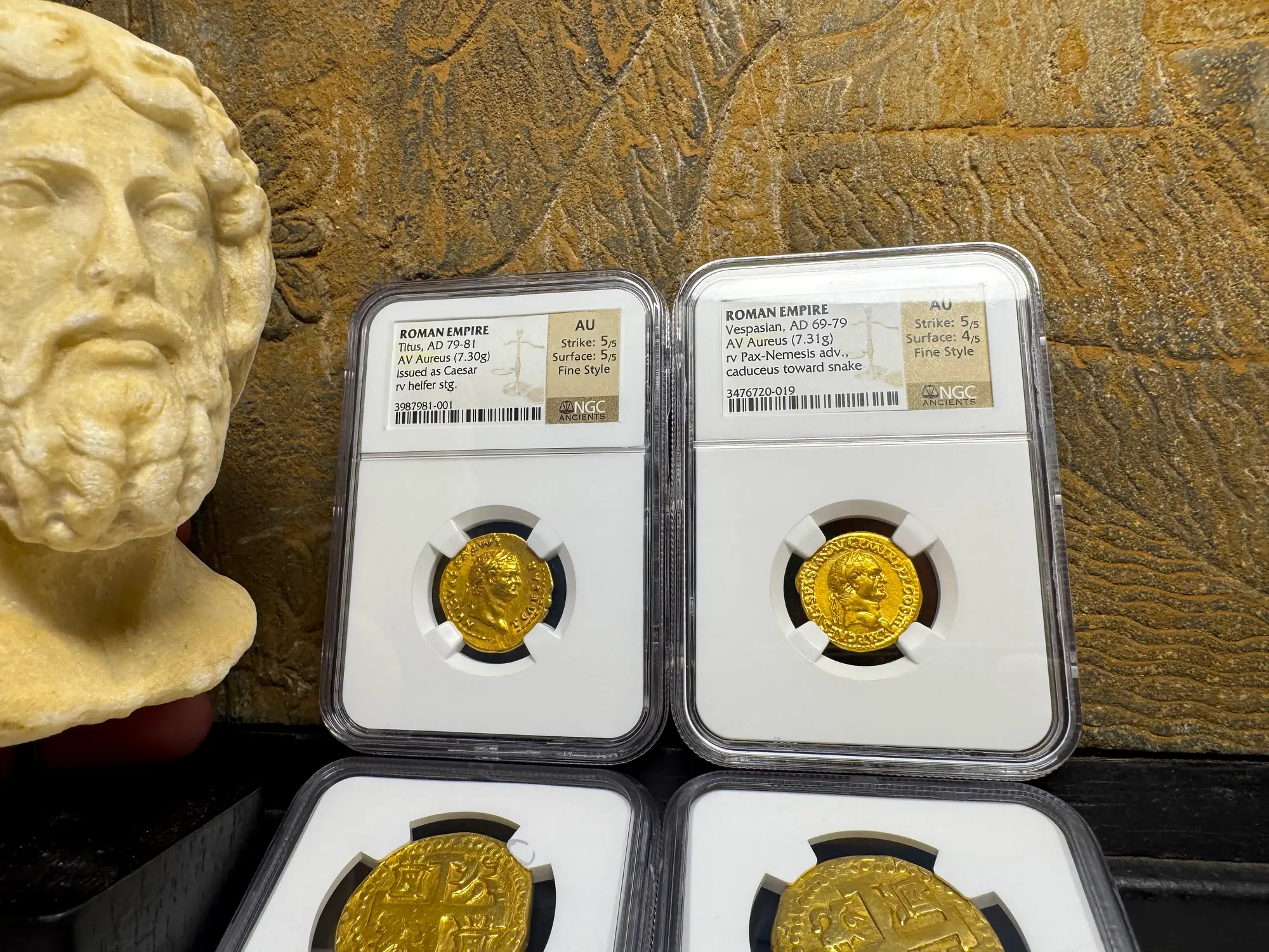 Roman Empire "Vespasian" 10th Caesar NGC AU 5x4 Fine Style 6