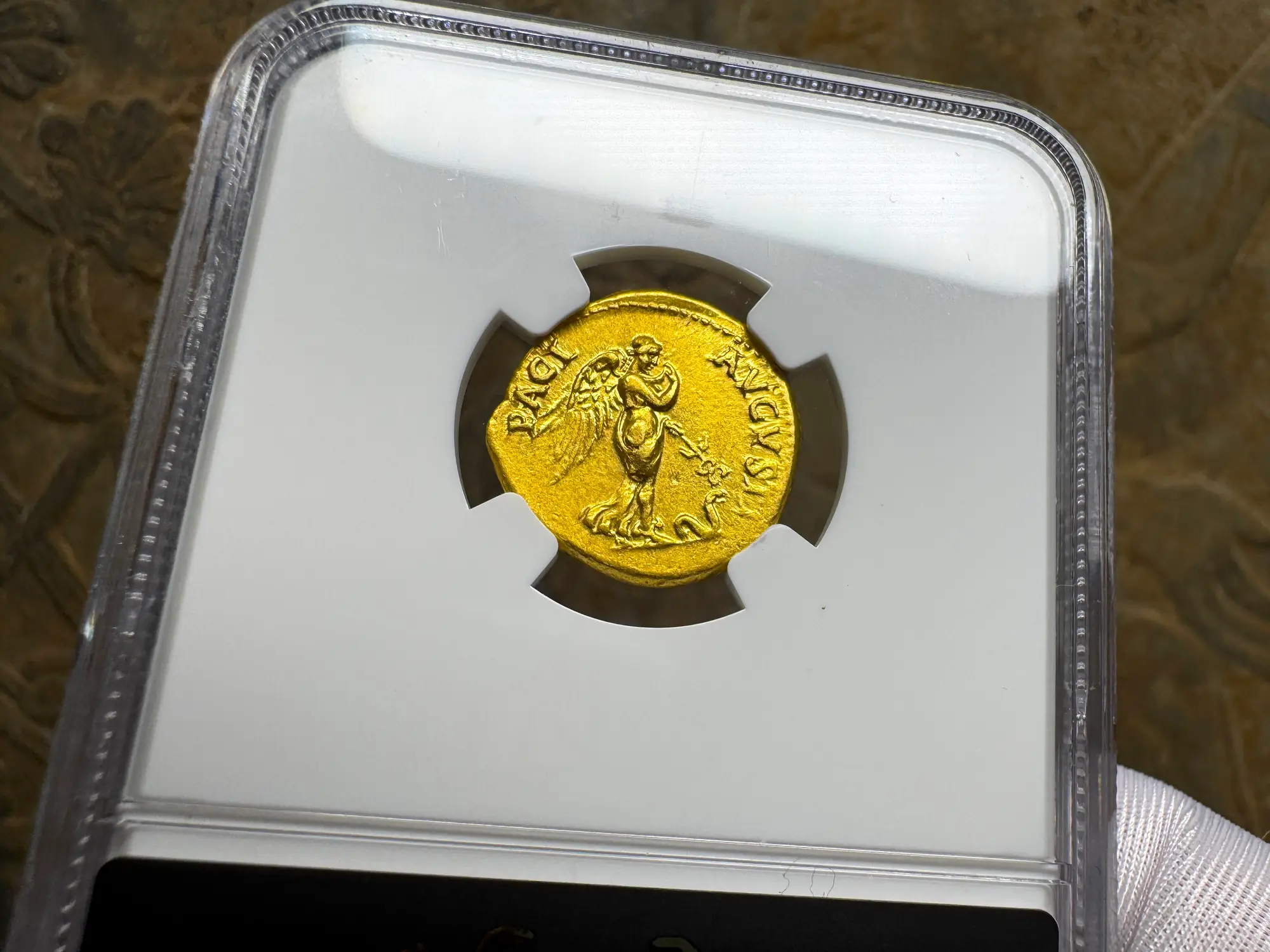 Roman Empire "Vespasian" 10th Caesar NGC AU 5x4 Fine Style 14