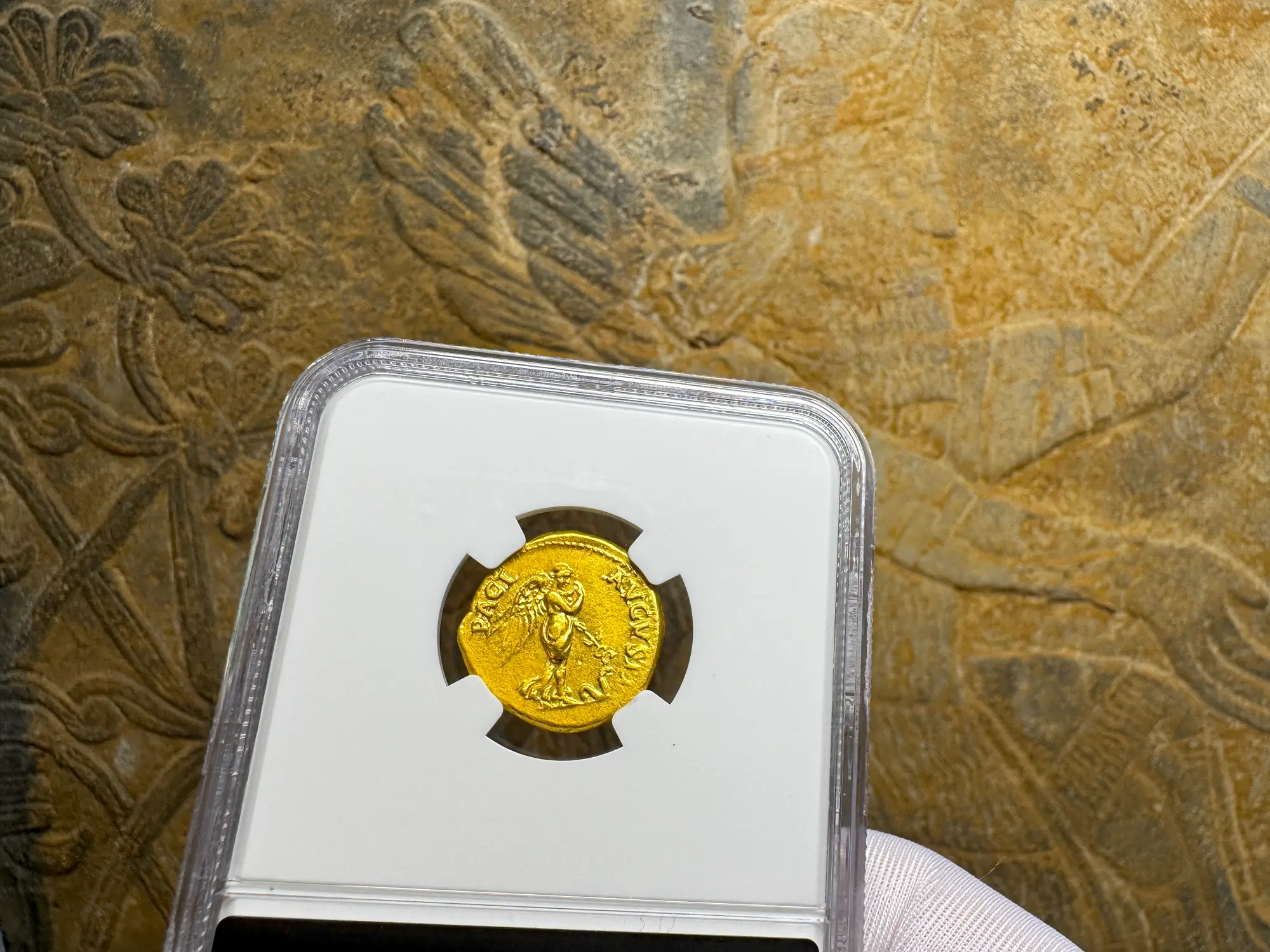 Roman Empire "Vespasian" 10th Caesar NGC AU 5x4 Fine Style 15