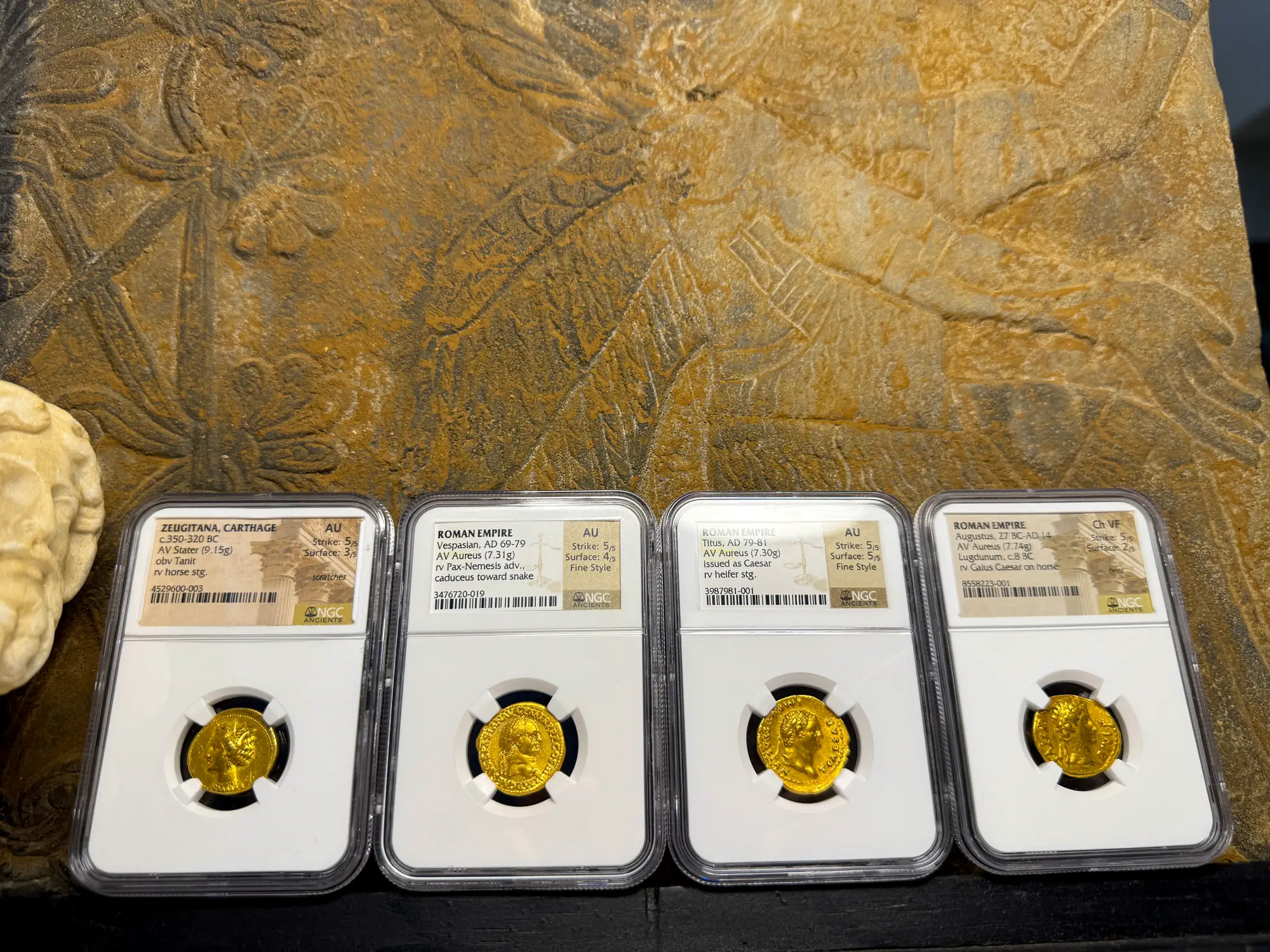 Roman Empire "Vespasian" 10th Caesar NGC AU 5x4 Fine Style 21