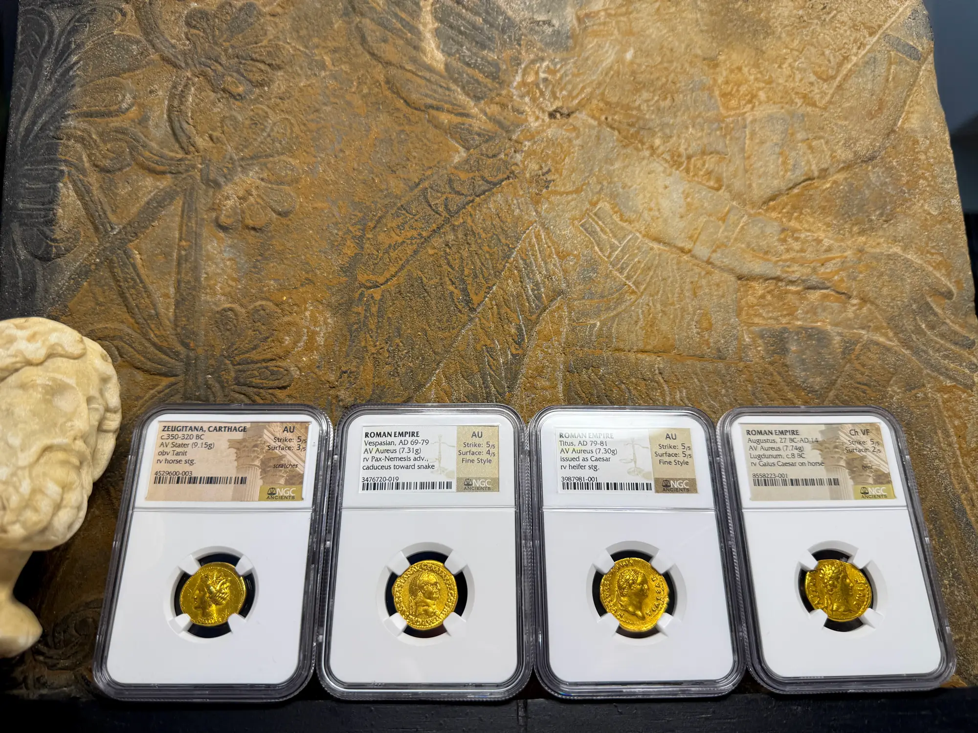 Roman Empire "Vespasian" 10th Caesar NGC AU 5x4 Fine Style 22