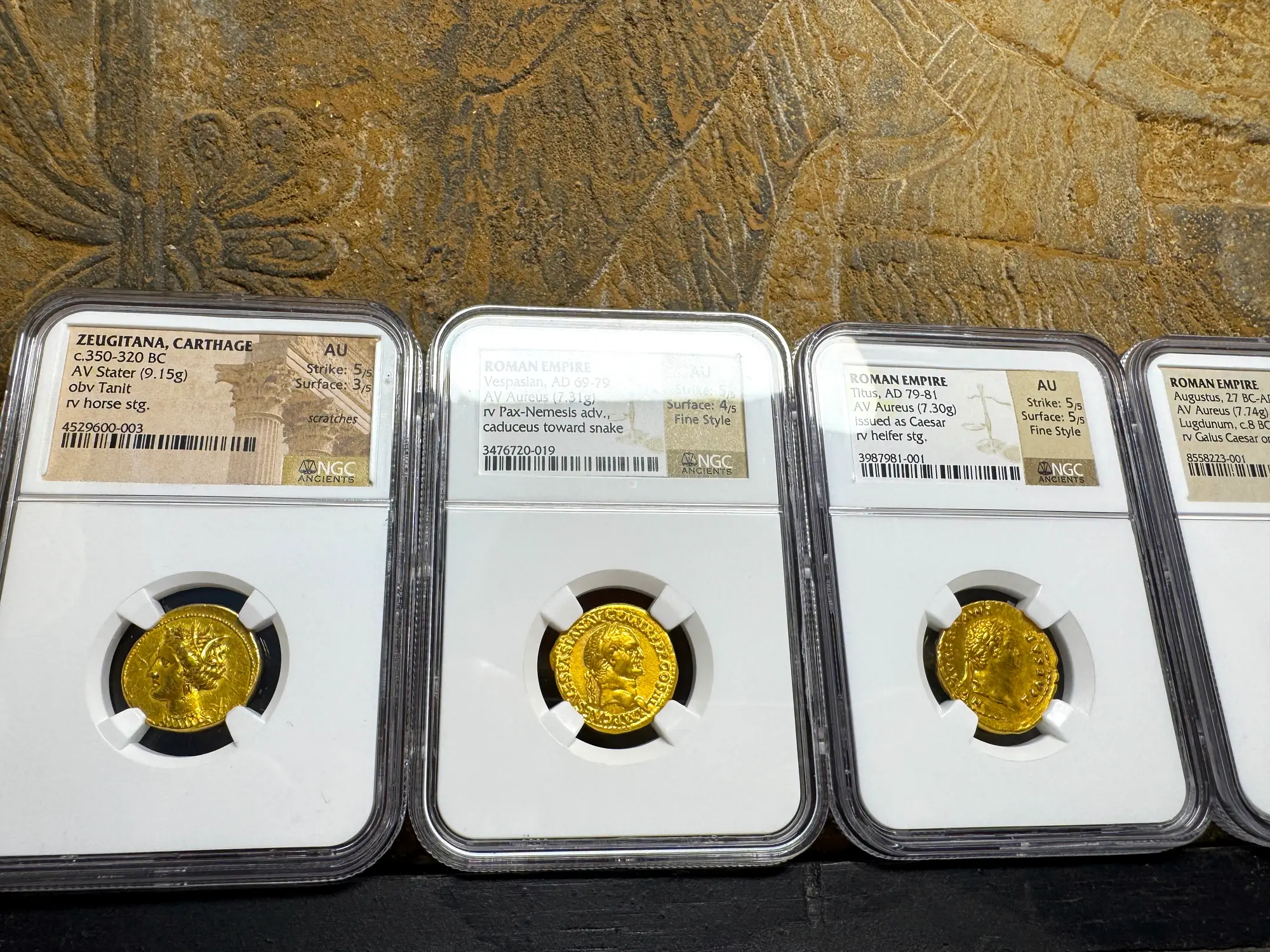 Roman Empire "Vespasian" 10th Caesar NGC AU 5x4 Fine Style 25