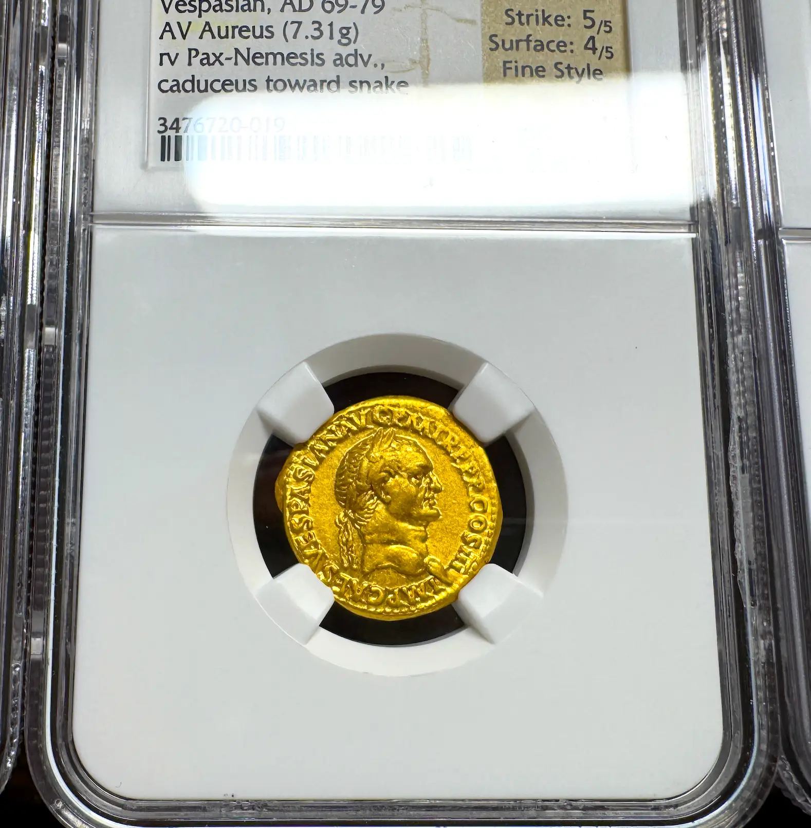 Roman Empire "Vespasian" 10th Caesar NGC AU 5x4 Fine Style 2
