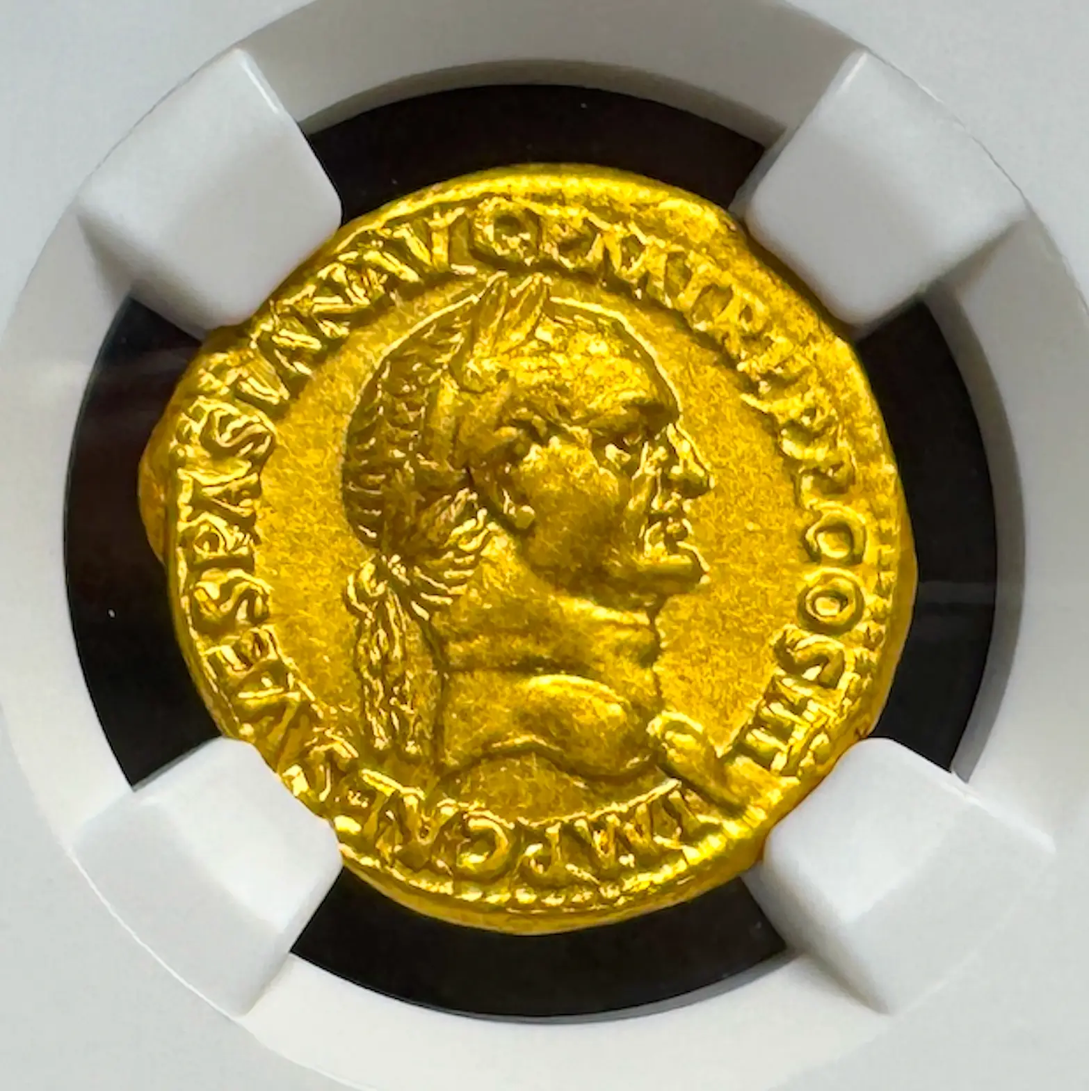 Roman Empire "Vespasian" 10th Caesar NGC AU 5x4 Fine Style 3
