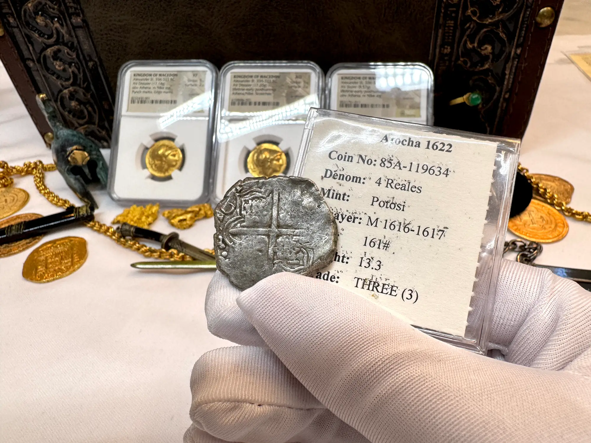 Bolivia 4 Reales 1616-17 "Partial Date- Atocha 1622 Shipwreck" Grade 3 4