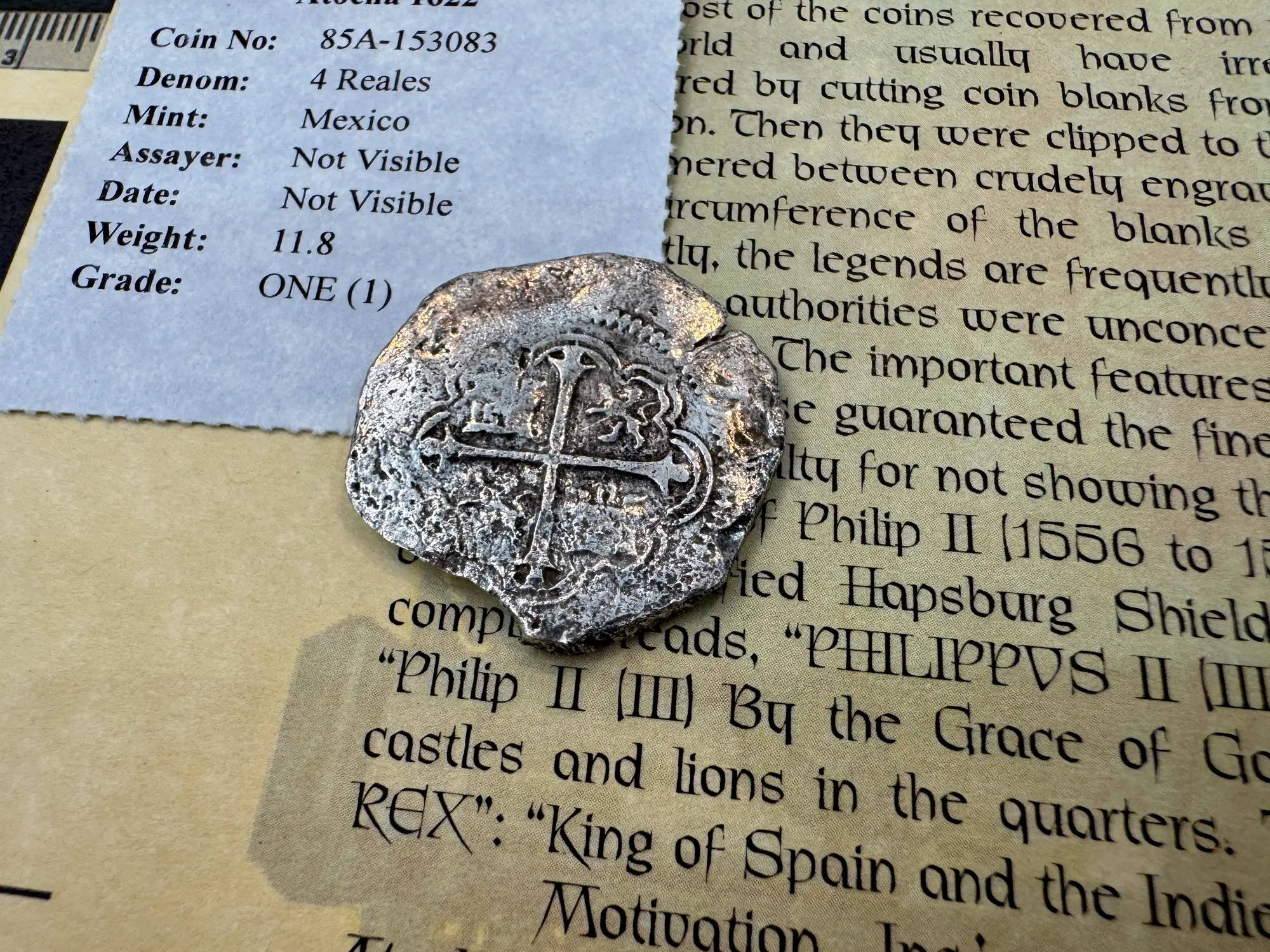 Mexico 4 Reales 1598-21 "Atocha 1622 Shipwreck" Grade 1 14