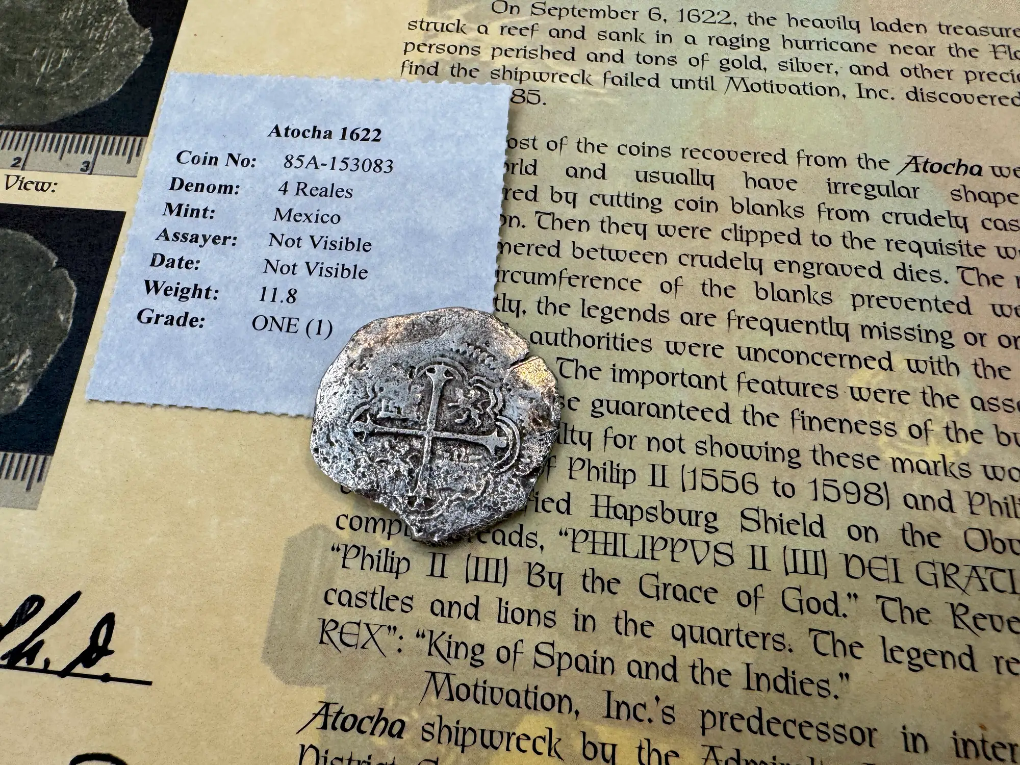 Mexico 4 Reales 1598-21 "Atocha 1622 Shipwreck" Grade 1 15