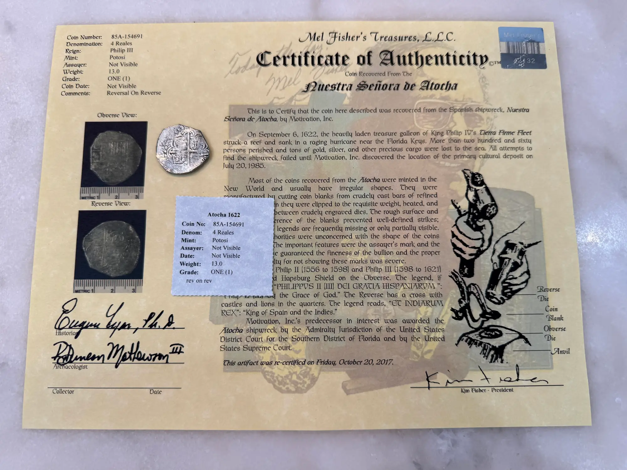 Bolivia 4 Reales 1598-21 "Atocha 1622 Shipwreck" Grade 1 12