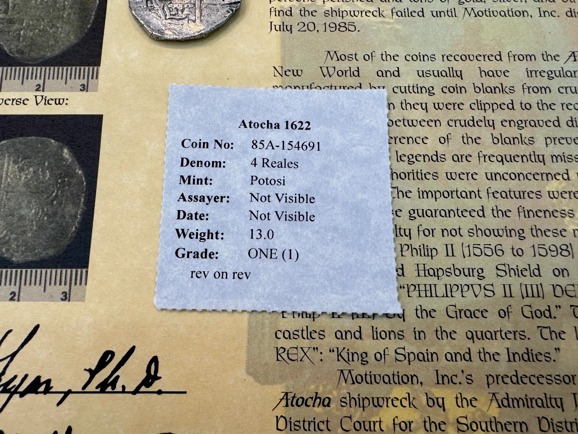 Bolivia 4 Reales 1598-21 "Atocha 1622 Shipwreck" Grade 1 13