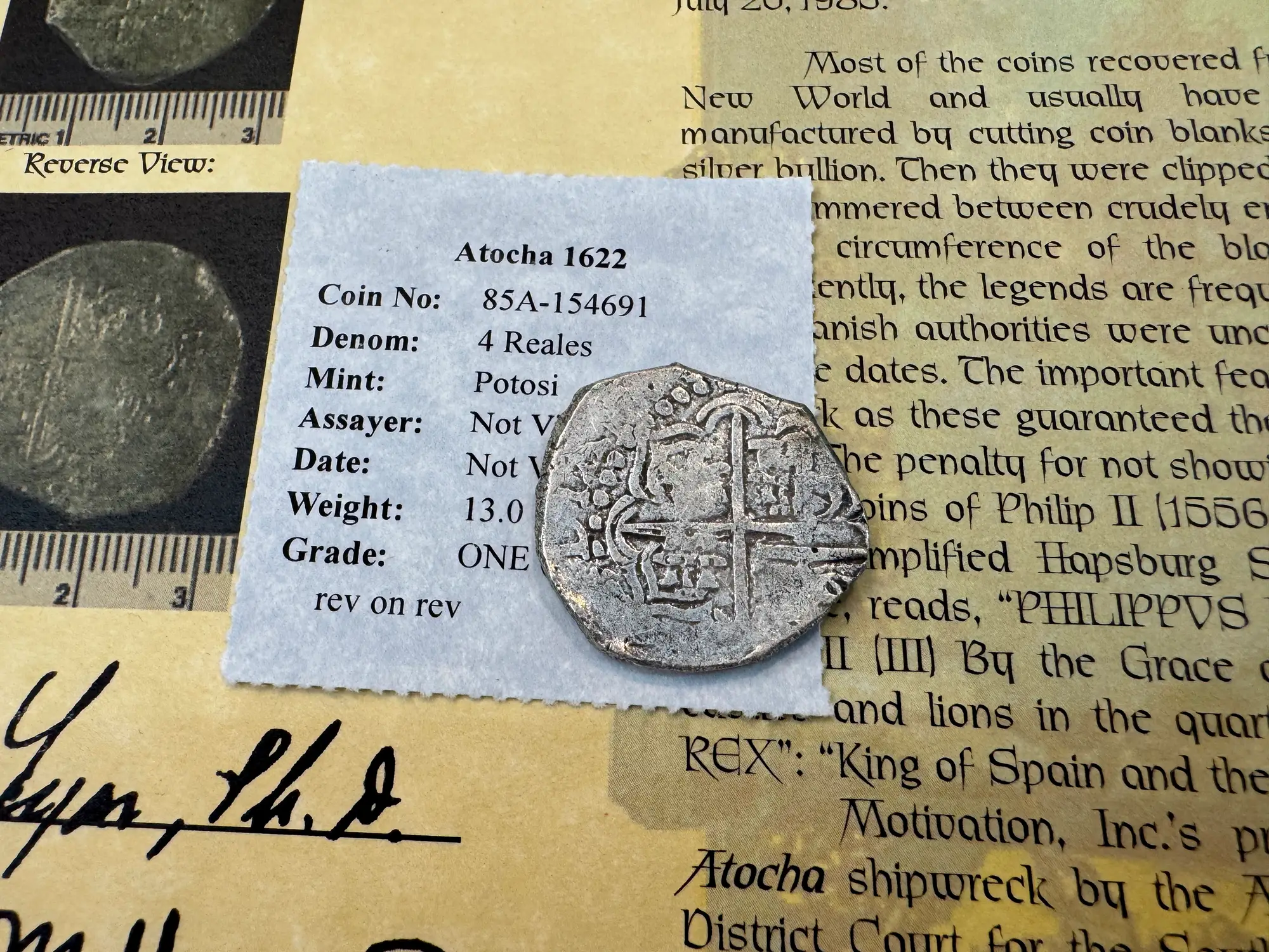 Bolivia 4 Reales 1598-21 "Atocha 1622 Shipwreck" Grade 1 14