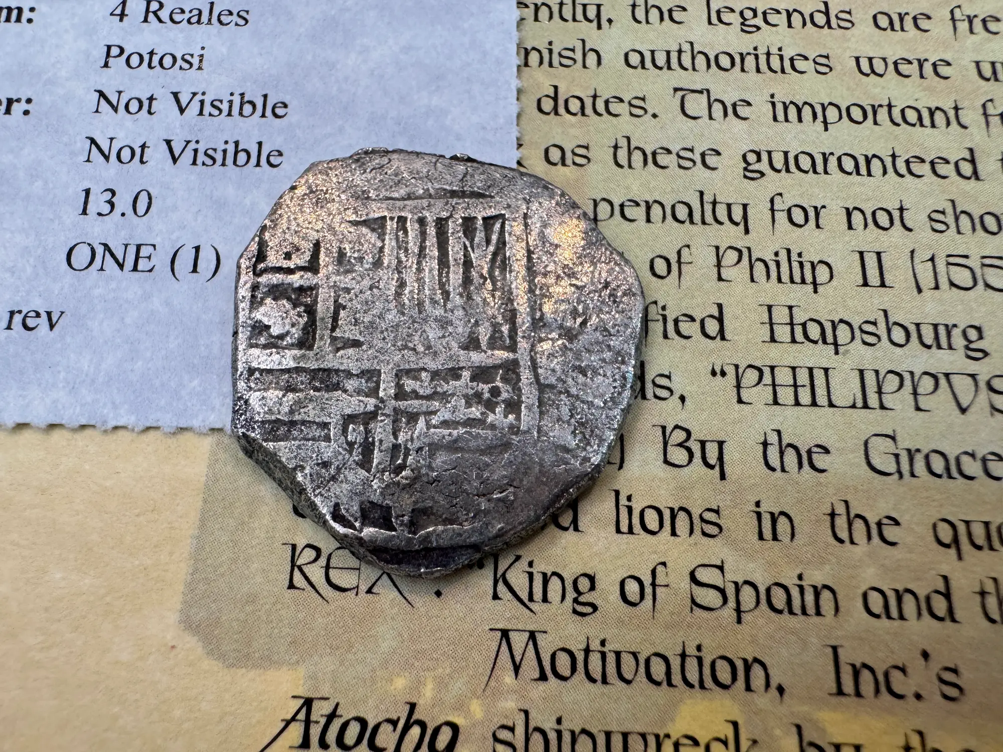 Bolivia 4 Reales 1598-21 "Atocha 1622 Shipwreck" Grade 1 15