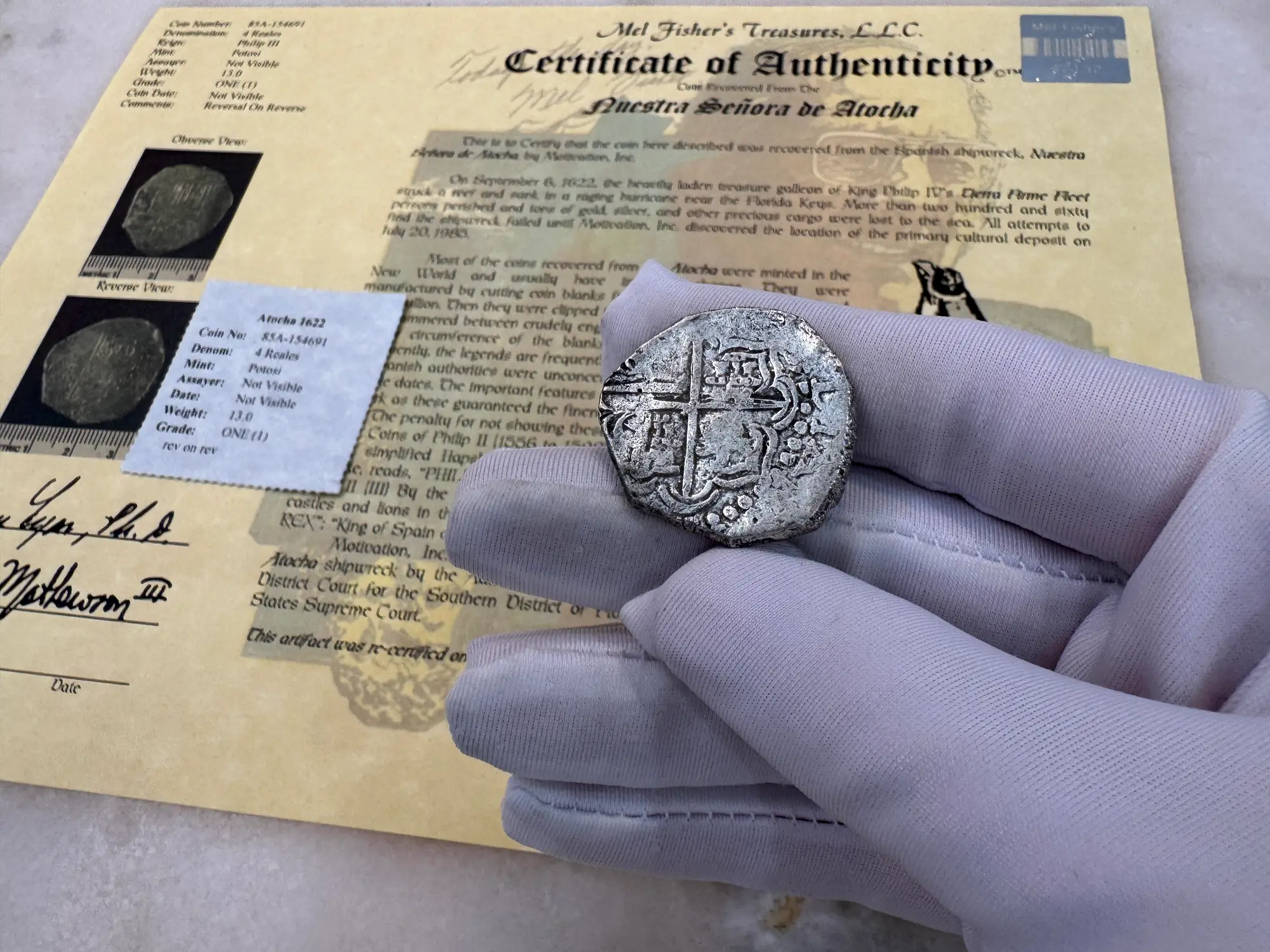 Bolivia 4 Reales 1598-21 "Atocha 1622 Shipwreck" Grade 1 2