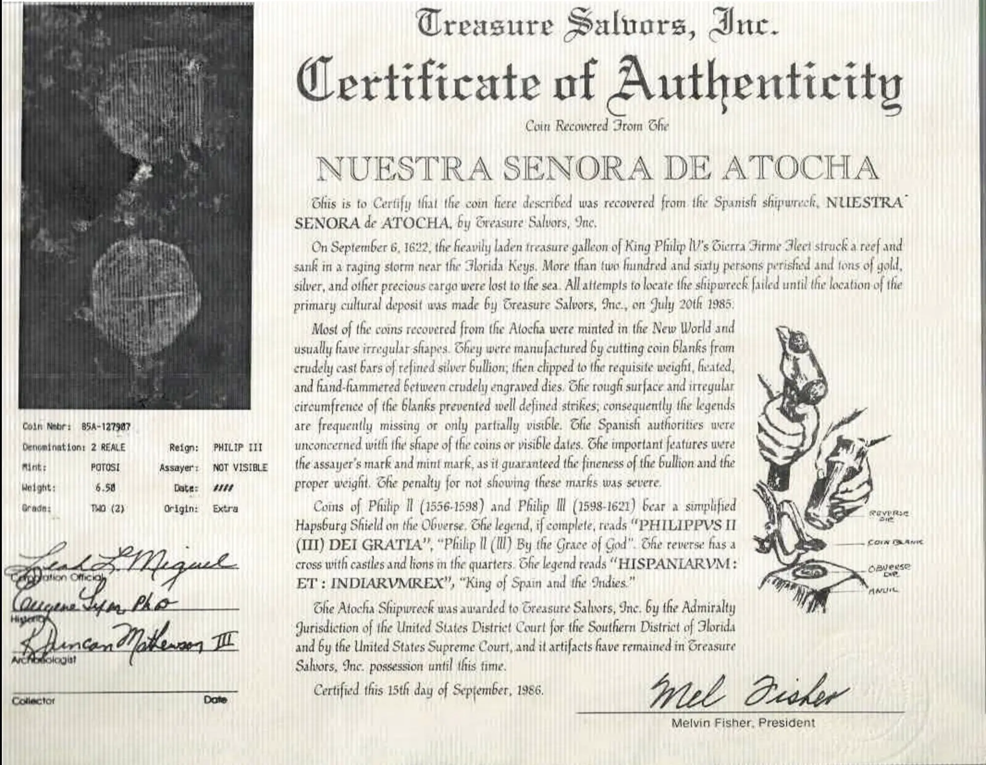 Bolivia 2 Reales 1598-21 "Atocha 1622 Shipwreck" Grade 2 3